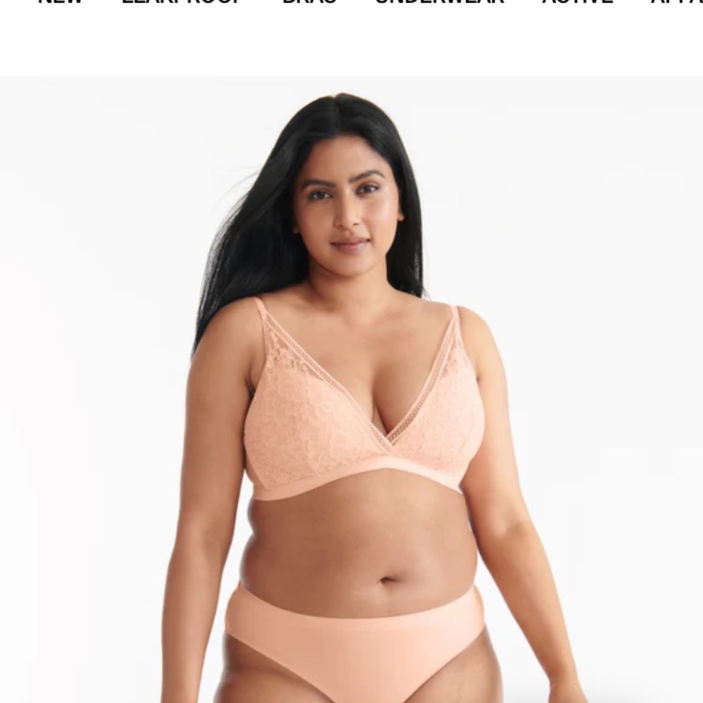 Knix Peach lace bralette size L. NWOT